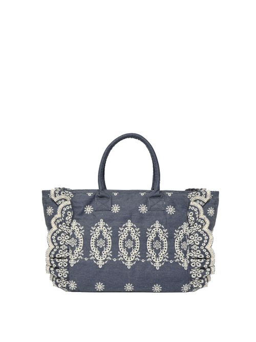 Borsa Vanity Volant in cotone Sangallo Denim Mc2 Saint Barth | VANI002900485L